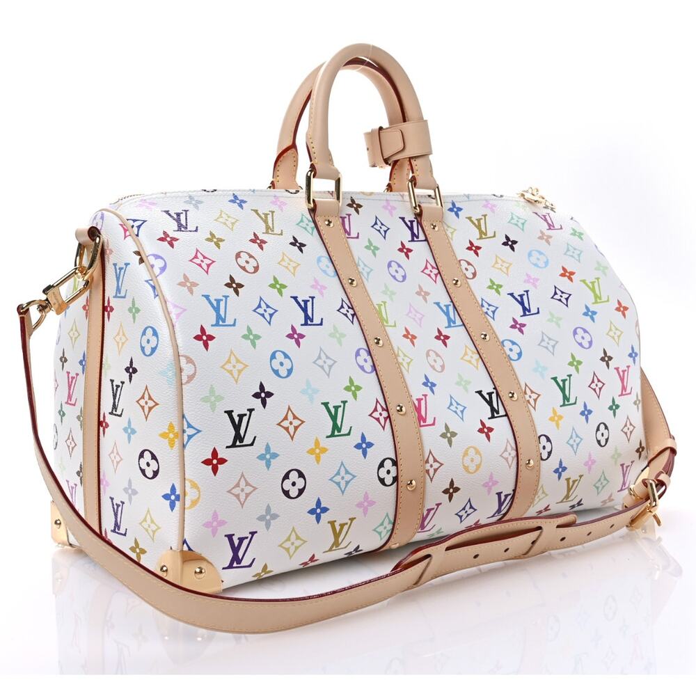 Louis Vuitton Multicolor Keepall Murakami LV X TM Monogram Bandouliere 45 White - Picture 4 of 11